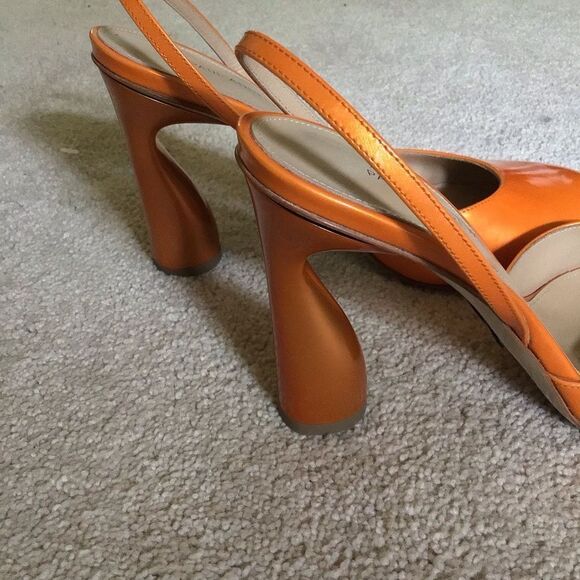 NWOT PAUL ANDREW Tangerine Round Toe Slingback Pump - Picture 8 of 14